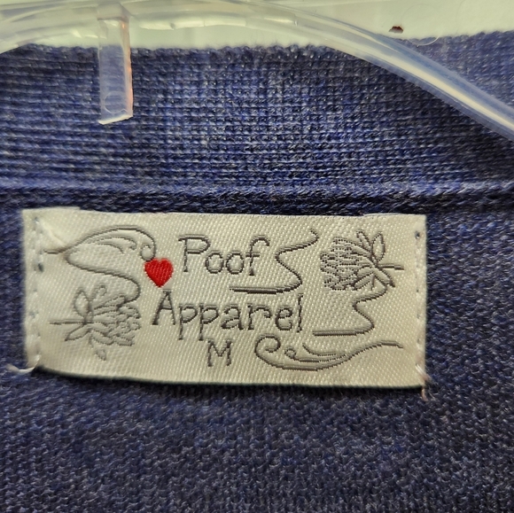 POOF APPAREL CARDIGAN 3/4 SLEEVE BLUE SOFT TUNIC WOMENS MEDIUM COTTON BLEND - Picture 2 of 8